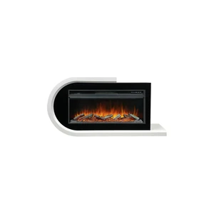 Каминокомплект Basel L - Белый с черным с очагом Vision 42 LOG LED