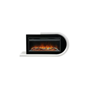 Каминокомплект Basel R - Белый с черным с очагом Vision 42 LOG LED