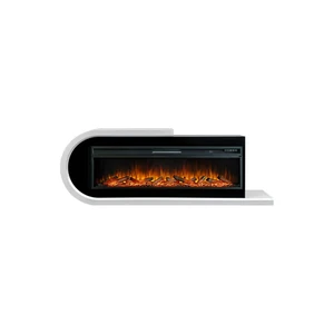 Каминокомплект Basel 60 L - Белый с черным с очагом Vision 60 LOG LED