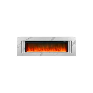 Каминокомплект Line 60 SFT White Marble (Разборный) - Белый мрамор с очагом Vision 60 LED