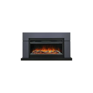 Каминокомплект Lindos V42 SFT (Разборный) - Серый графит (Ширина 1470мм) с очагом Vision 42 LOG LED
