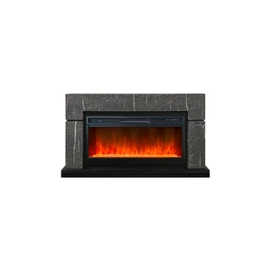 Каминокомплект Lindos 42 SFT (Разборный) - Серый мрамор (Ширина 1470мм) с очагом Vision 42 LED