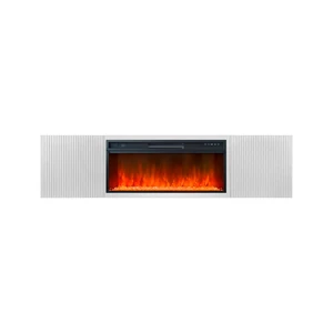Каминокомплект Портал-тумба Sanremo (Разборный) - Бьянко белый с очагом Vision 42 LED
