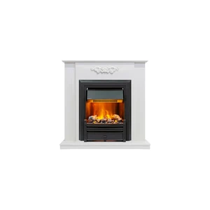 Каминокомплект Lumsden - Белый дуб с очагом Brookline Black