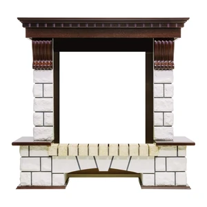 Портал Royal Flame Pierre Luxe - Темный дуб / Белый
