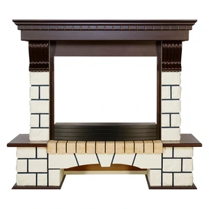 Портал Royal Flame Pierre Luxe - Темный дуб / Белый (Высота 1075мм)