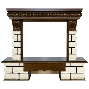 Портал Royal Flame Pierre Luxe LORD - Темный дуб / Белый