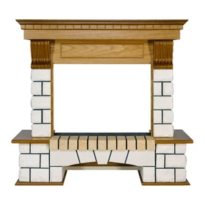 Портал Royal Flame Pierre Luxe - Белый / Дуб