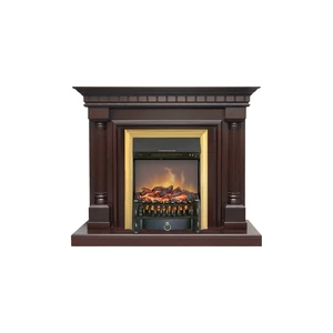 Каминокомплект Dallas - Темный дуб с очагом Fobos FX M Brass Каминокомплект Dallas - Темный дуб с очагом Fobos FX M Brass