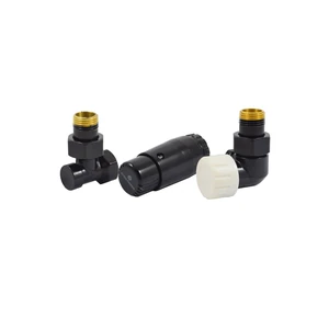 Комплект Schlosser DN15 GZ1/2x GW 1/2 трехосевой правый с головкой Мини M30x1,5, Черный