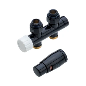 Узел подключения Schlosser DUO-PLEX Черный RAL 9005 Прямой 3/4 x М22x1,5
