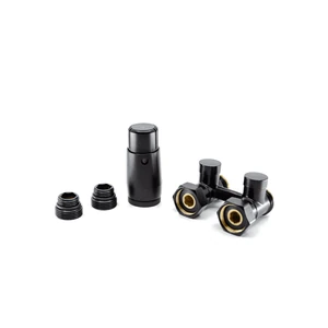 Комплект узла нижнего подключения Schlosser Standard прямой G3/4х3/4, Ral 9005 матовый