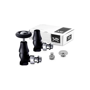 Комплект SR Rubinetterie серия Old Style 1/2 угловой с маховиком, цвет черный матовый