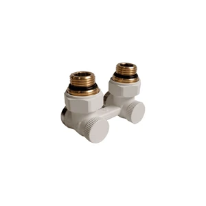 Узел нижнего подключения КЗТО PREMIUM 1/2ʹ х 3/4ʹ Eurokonus, угловой RAL 1T104S9016