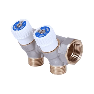 SMB 6852 341202 STOUT Коллектор распределительный 3/4, 2 отвода 1/2 плоское уплотнение