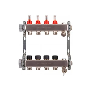 USYSTEMS коллектор UN с расходомерами стальной с накидной гайкой, выходы 4x3/4 Евроконус '1Ф
