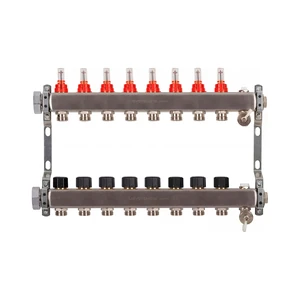 USYSTEMS коллектор UN с расходомерами стальной с накидной гайкой, выходы 8x3/4 Евроконус '1Ф