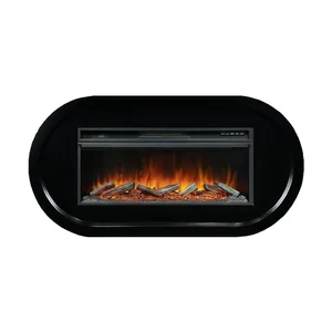 Каминокомплект Ellips - Черный (ширина 1450 мм) с очагом Vision 42 LOG LED