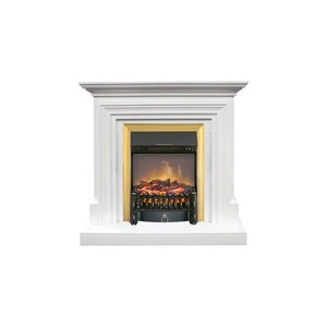 Каминокомплект Bradford - Белый с очагом Fobos FX M Brass