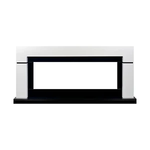 Каминокомплект Lindos 60 - Белый с черным с очагом Vision 60 LED