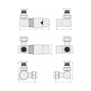 Автоматический терморегулятор 3D левый (G 1/2 НР х G 3/4 НГ)