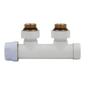 Узел нижнего подключения Primoclima Armature Thermolink термостатический угл. левый 1/2х3/4, белый