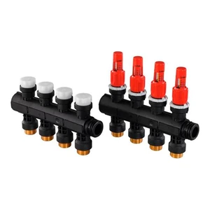 Коллектор с расходомерами Uponor Vario Plus пластиковый, выходы 4X 3/4 Евроконус