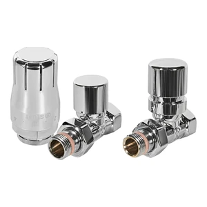 SVTDK-0001-000015C Комплект клапанов термостатических STOUT Design хром, прямой 1/2