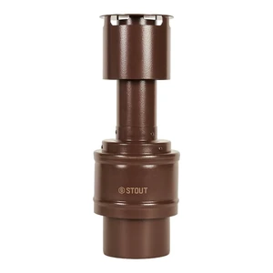 SCR-6010-800022 STOUT Оголовок вертикальный с ветрозащитой традиц. коакс. D60(п)/100(п) КОРИЧНЕВЫЙ у
