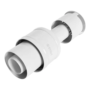 SCR-8610-800001 STOUT Оголовок вертикальный с ветрозащитой конденсац. коакс. D60(п)/100(п) БЕЛЫЙ