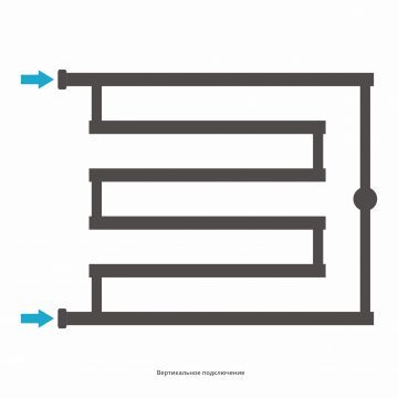 Полотенцесушитель водяной High-Tech model "L" 500х650