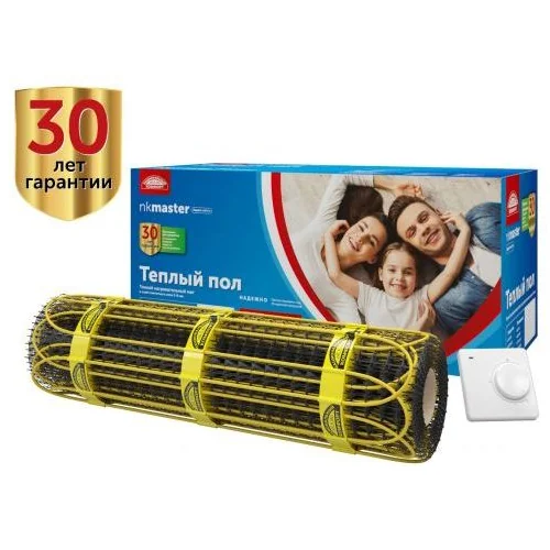 Мат нагревательный 2НК 375Вт/2,5 кв.м Мастер с терморегулятором Национальный комфорт