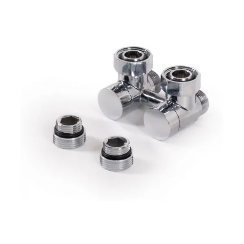 Вентиль отсекающий угловой 50мм - GZ 3/4" - GW 1/2" - GZ М22х1,5 CHROM