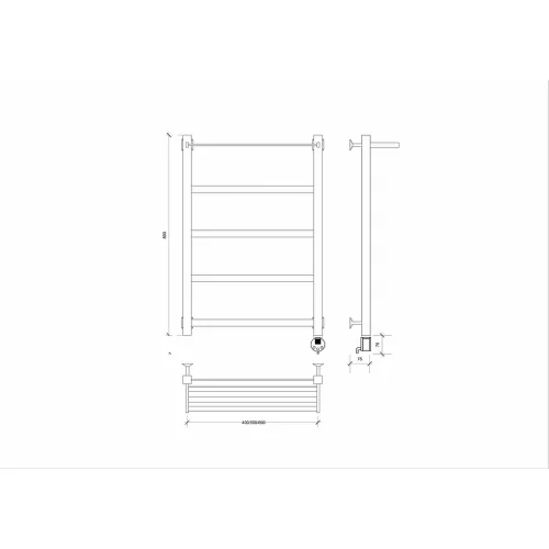 Полотенцесушитель Корсико 1 СП 800x500 электрический нержавейка