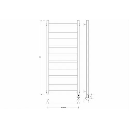 Полотенцесушитель Корато 1 1200x500 электрический нержавейка