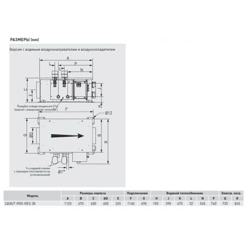 Компактная приточная установка Soler Palau CAIT-38/400 BCR PRO-REG