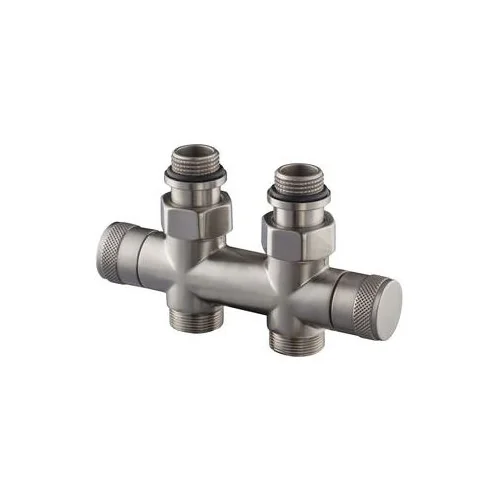 Узел прямой SR Rubinetterie Tondera 50 мм, запорный 1/2"х3/4" Е, цвет матовый никель