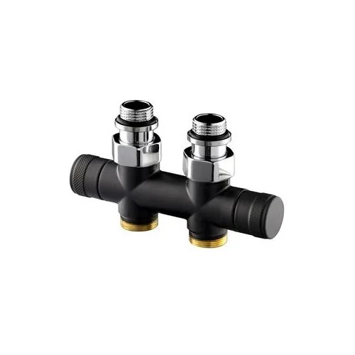 Узел прямой SR Rubinetterie Tondera 50 мм, запорный 1/2"х3/4" Е, цвет черный
