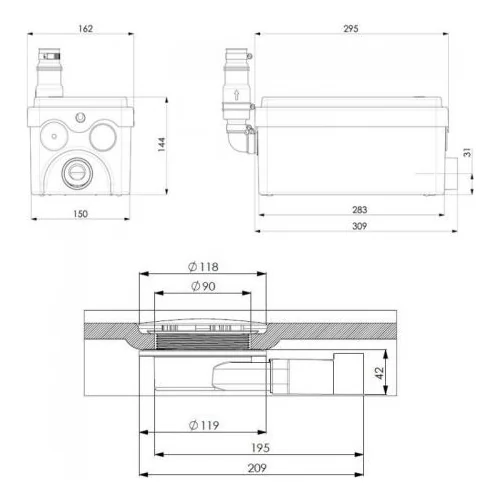 Санинасос SFA SANIDOUCHE FLAT