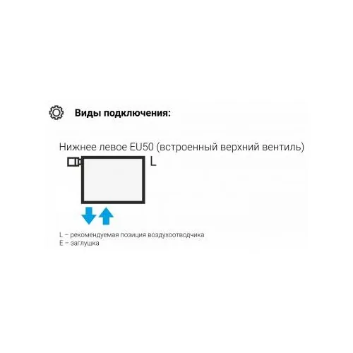 Отопительный радиатор Эстет-0 EU50 левый 1200х180 4 секции