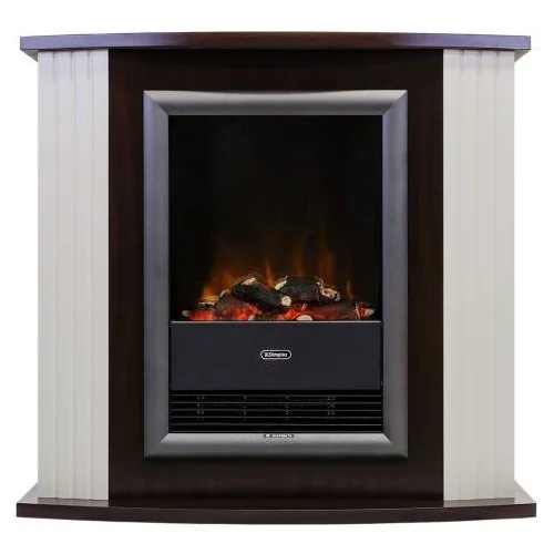 Каминокомплект Каминокомплект Vianna DELUXE - Темный орех, белый с очагом Viotta