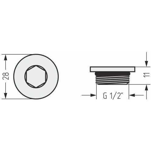 Заглушка   d 28 мм (G1/2 НР)