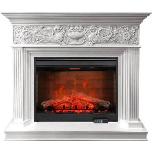 Каминокомплект Palace - Белый с серебром с очагом Symphony 30'' DF3020-EU