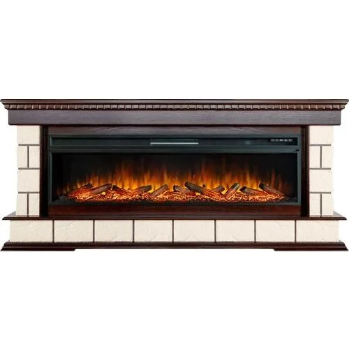 Каминокомплект Shateau 60 - Темный дуб с очагом Vision 60 LOG LED