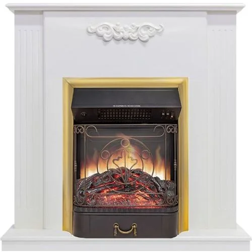 Каминокомплект Capri - Белое дерево делюкс с очагом Majestic FX M Brass