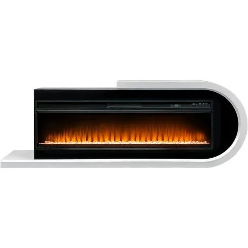 Каминокомплект Basel 60 R - Белый с черным с очагом Vision 60 LED