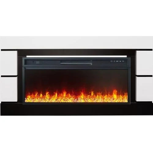 Каминокомплект Modern 42 - Белый с черным (Глубина 300 мм) с очагом Vision 42 LED
