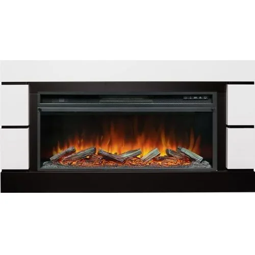 Каминокомплект Modern 42 SFT - Белый с черным с очагом Vision 42 LOG LED