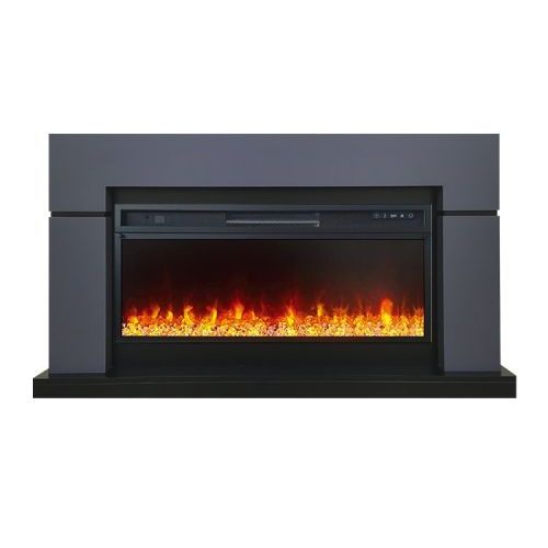 Каминокомплект Lindos V42 SFT (Разборный) -  Серый графит (Ширина 1470мм) с очагом Vision 42 LED