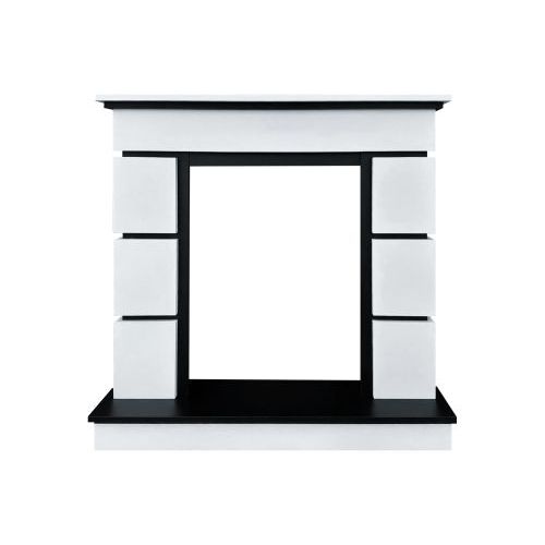 Каминокомплект Modern (Разборный) - Белый с черным с очагом Aspen Black